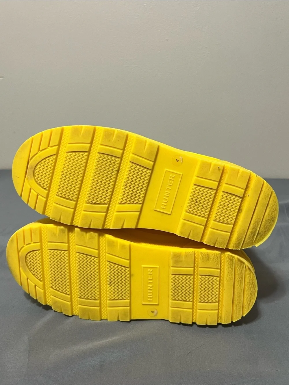HUNTER ORIGINAL BACK ADJ SHORT RAIN BOOTS YELLOW WOMEN'S SIZE US 4 EU 36 UK 3
